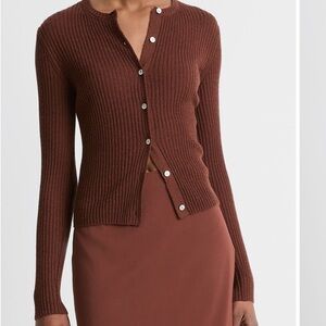 Vince cashmere & silk ribbed cardigan